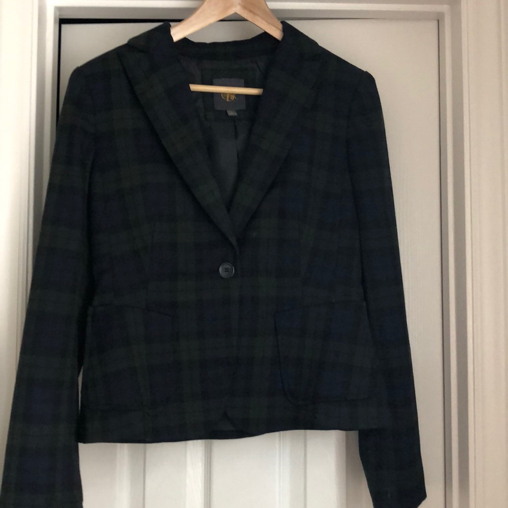 Navy & Green Plaid Blazer